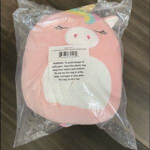 12” squishmallow pink unicorn rainbow mane